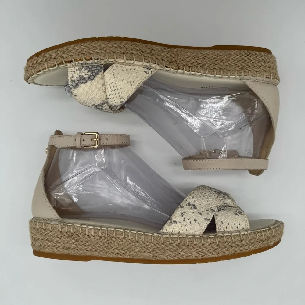 Cole Haan Espadrille White Gray Snake Sandal Size 7.5 B